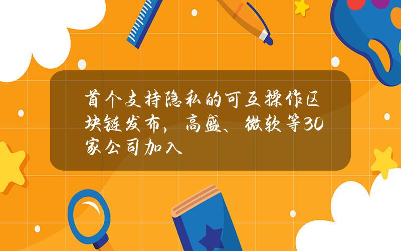 首个支持隐私的可互操作区块链发布，高盛、微软等30家公司加入